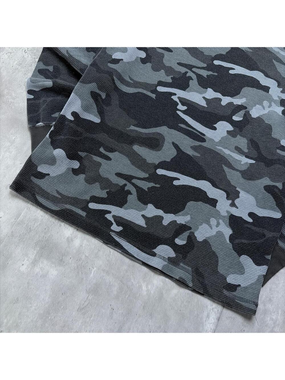 Y2K Grey Faded Glory Grunge Camo Long Sleeve Thermal Shirt - Picture 4 of 7